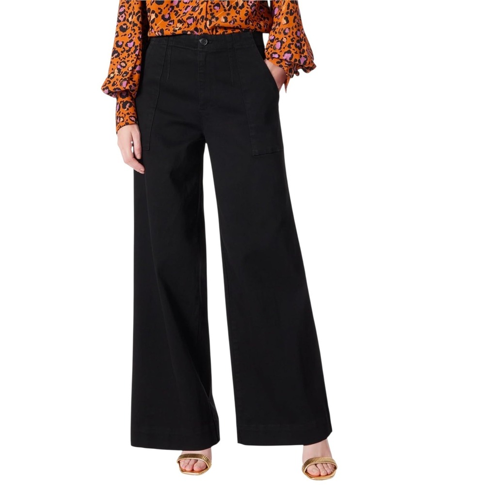 Dee Ocleppo Juniper Trouser Pants High Rise Wide Leg Black Women's Size 6